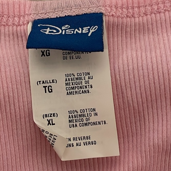 Disney Peter Pan Tinker Bell Pink Tank Top Cotton Sleeveless Size XL NEW - Picture 4 of 5